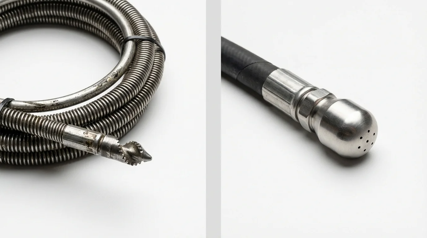 Drain snake cable and hydro jetting nozzle used for drain cleaning in Mount Olivet, KY