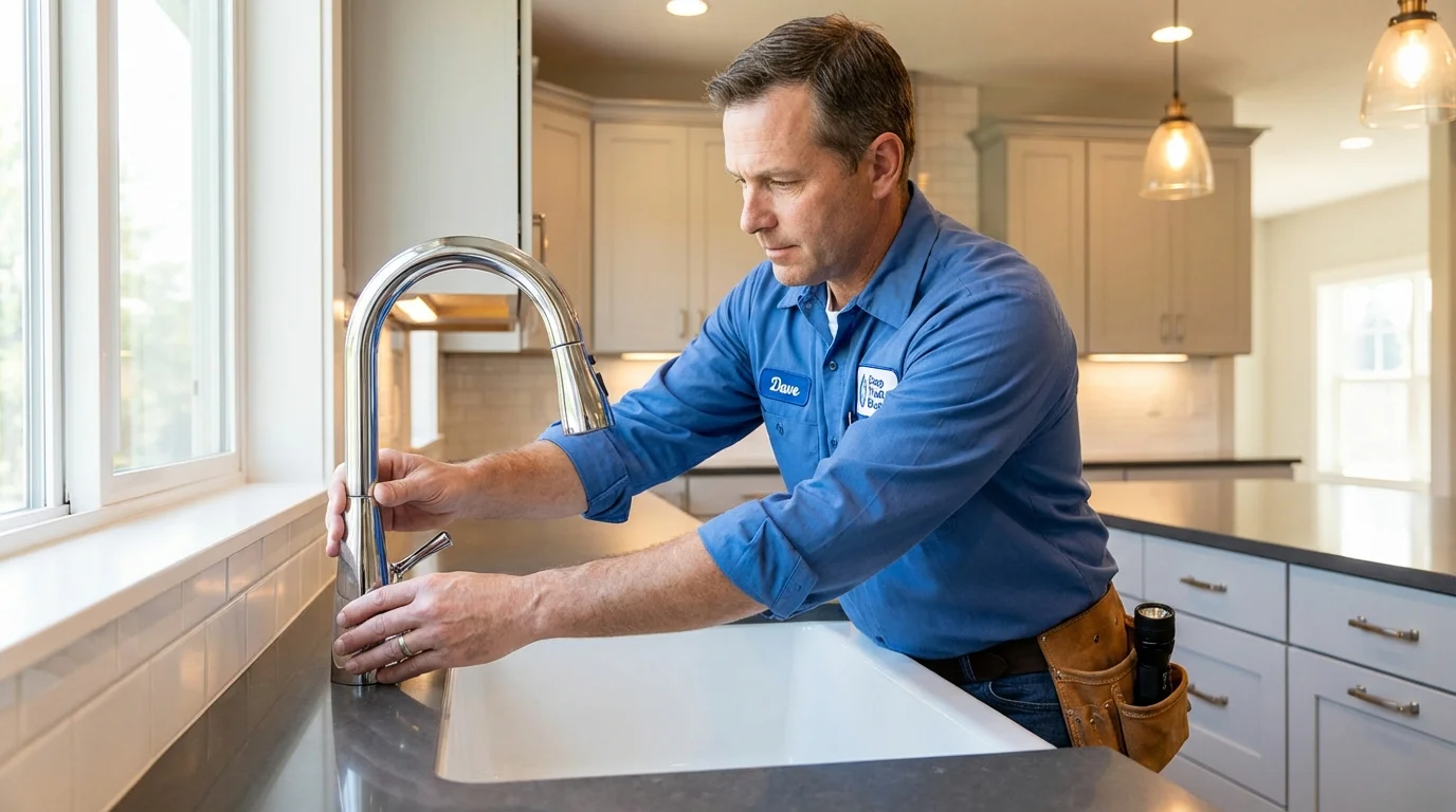 Kitchen faucet installation by Johns Plumbing LLC in Mount Olivet